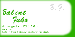 balint fuko business card
